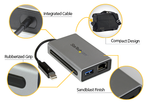 Thunderbolt 转千兆以太网 + USB 3.0 设计元素